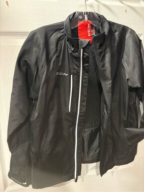 CCM Black track jacket with White Trim